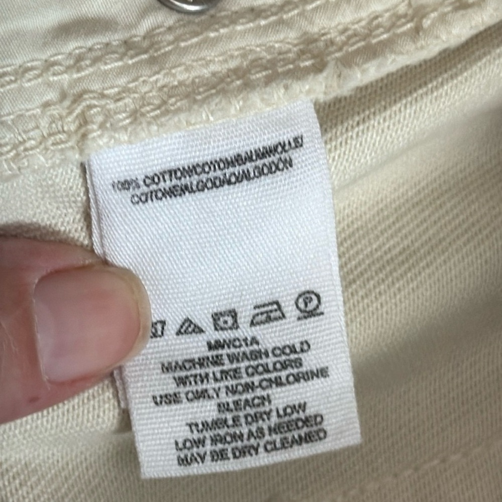 NWT Free People Button Front Distressed Cream/White Denim Skirt - Picture 6 of 6